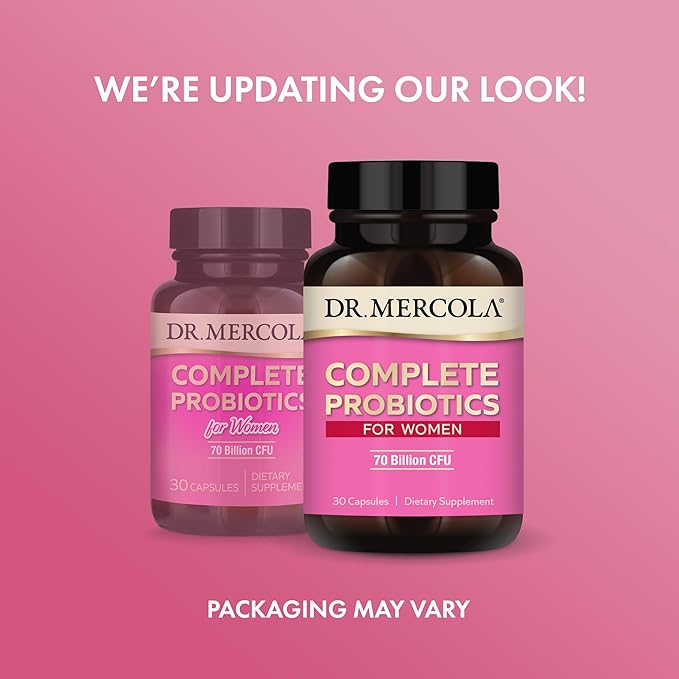 Dr. Mercola Complete Probiotics for Women - Supports Gut, Vaginal & Immune Health - Contains Lactobacillus Strains - Non-GMO, Gluten-Free & Soy-Free - 30 Capsules (30 Servings)