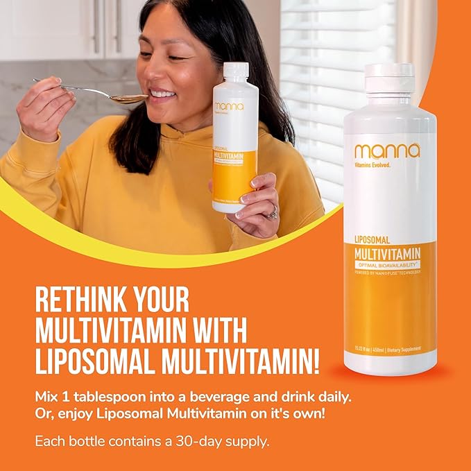 Manna Vitamins Evolved Liposomal Multivitamin - Daily Multivitamin Provides 20 Vitamins and Minerals - Multivitamins for Men and Women - Boosts Immune System, Supports Energy and Metabolism 3 Pack