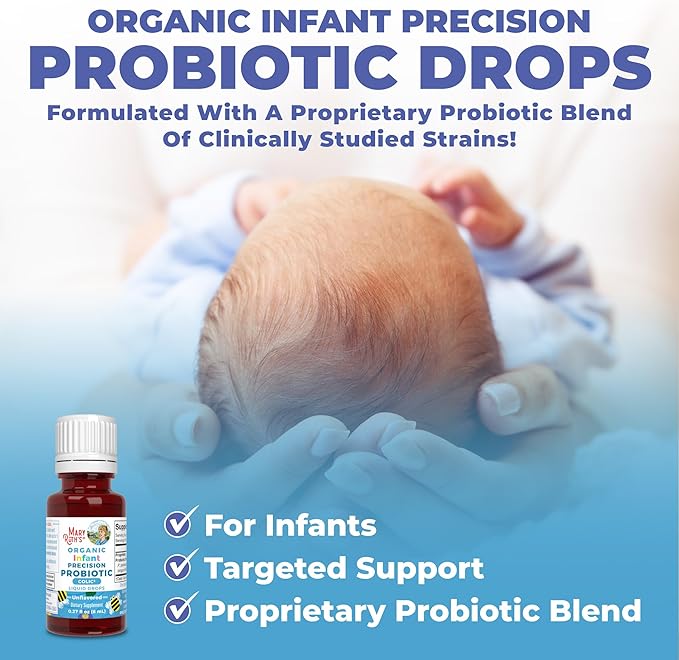 MaryRuth Organics Baby Probiotic Drops | Liquid Precision Probiotics for Digestive Health | Colic Calm | Occasional Colic Baby Relief | USDA Organic | Vegan | Baby Essentials| 30 Servings