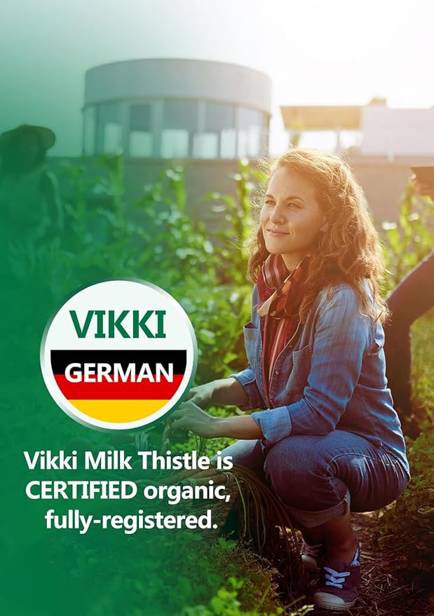 Vikki Milk Thistle Herbal Liver Support Supplement with Milk Thistle, Dandelion Root Turmeric and Artichoke Extract for Liver Health, Silymarin Liver Detox, All-Natural and Non-GMO, 60 Capsules