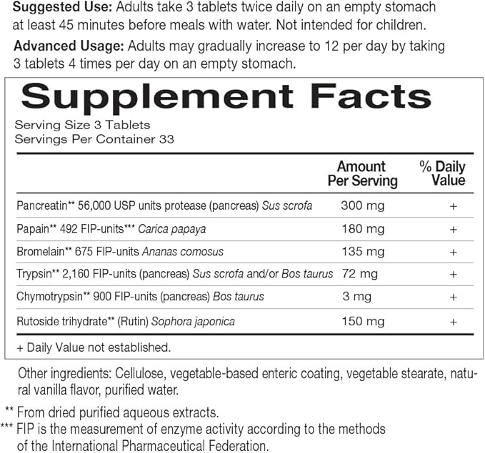 Garden of Life Joint Supplement for Men and Women - Wobenzym N Systemic Enzymes, Clinically Studied Formula for Healthy Joints, Mobility, Flexibility, Post-Exercise Recovery, Gluten Free, 100 Tablets