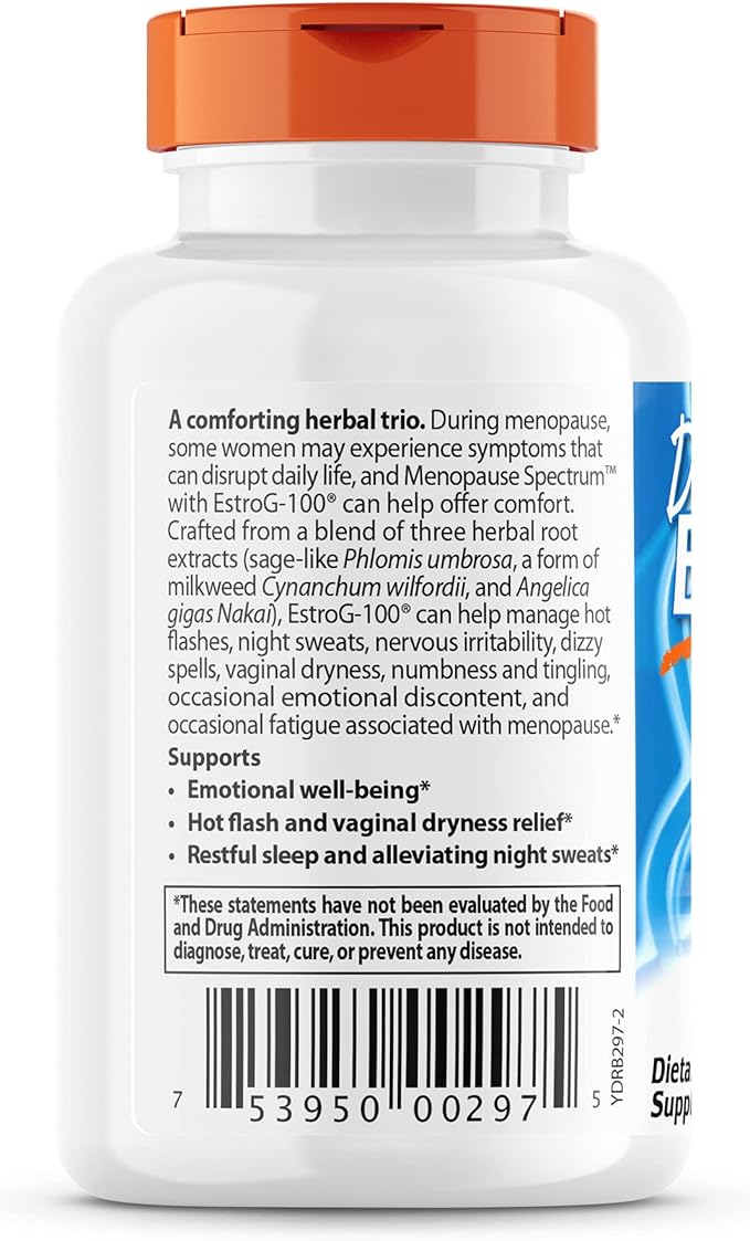 Doctor's Best Menopause Spectrum with EstroG-100, Non-GMO, Vegan, Gluten Free, Soy Free, Veggie Caps, 30 Count