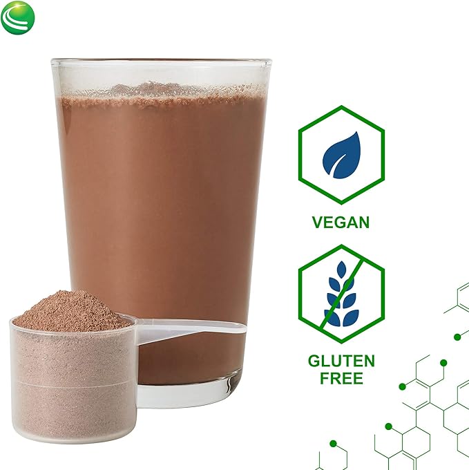 Nutra BioGenesis - UltraLean Vegan Chocolate - Gluten Free Functional Food Shake, Powdered Nutritional Beverage, Plant Based Protein Supplement - 1.4 Lb