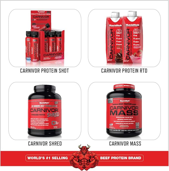 MuscleMeds Carnivor Bioengineered Beef Protein Isolate, Vanilla Caramel, 3.9 Pound