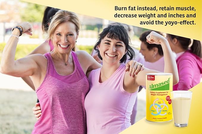 Almased Meal Replacement Shake - Low-Glycemic High Plant Base Protein Powder- Nutritional Weight Health Support Supplement - Original Flavor - 17.6 oz