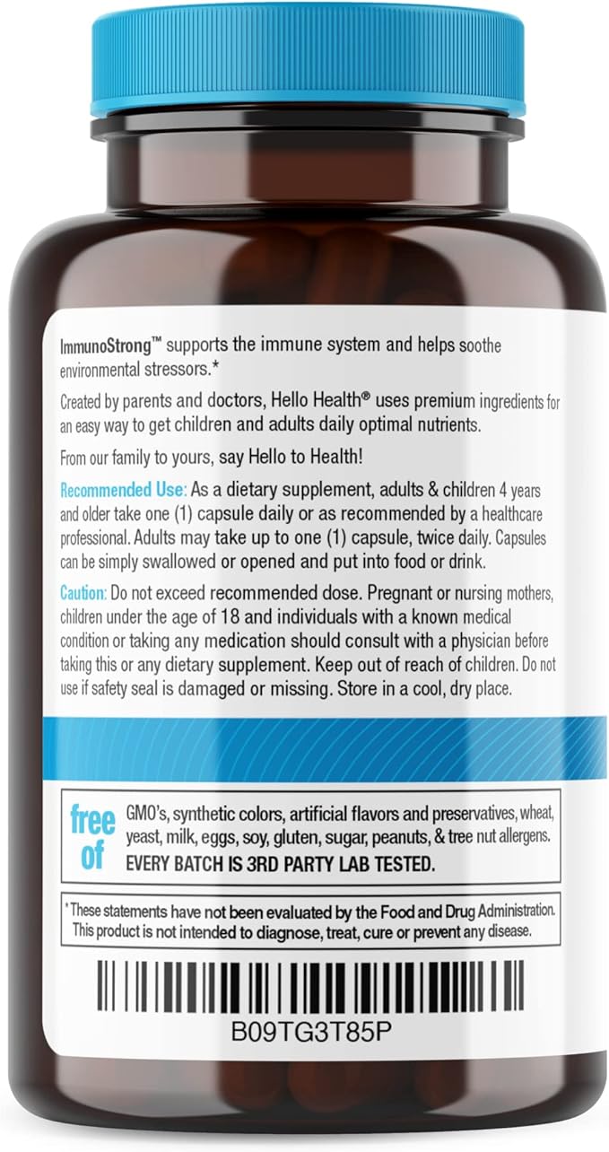 Daily Immune Support Supplement Immunostrong 10-in-1 Immunity Vitamins with Immune Booster Oregano, Olive Leaf, Soothing Antioxidant Omega 3, Turmeric Curcumin & Zinc Vitamins for Adults & Kids -60 ct