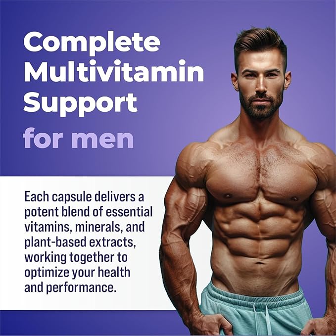 Alpha Tribe Multivitamin for Men with Seamoss Black Seed Oil Ashwagandha Burdock Root, Turmeric Bladderwrack, Vitamin C, Elderberry, Manuka, Yellow Dock | Daily Men's Vitamins and Minerals Supplement
