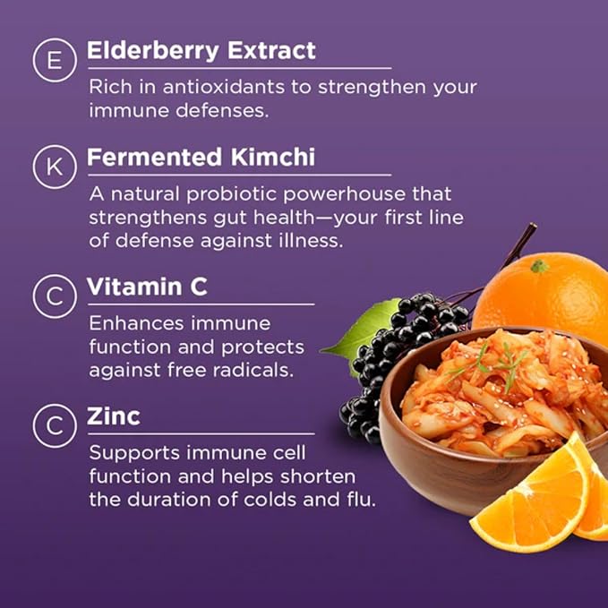Numo Elderberry Gummies - Immune System Support with Antioxidants Supplement - Complete Formula with Sambucus Fruit, Vitamin D3, Zinc, Vitamin C, Probiotics - Organic, Vegan & Kosher - 60 Count