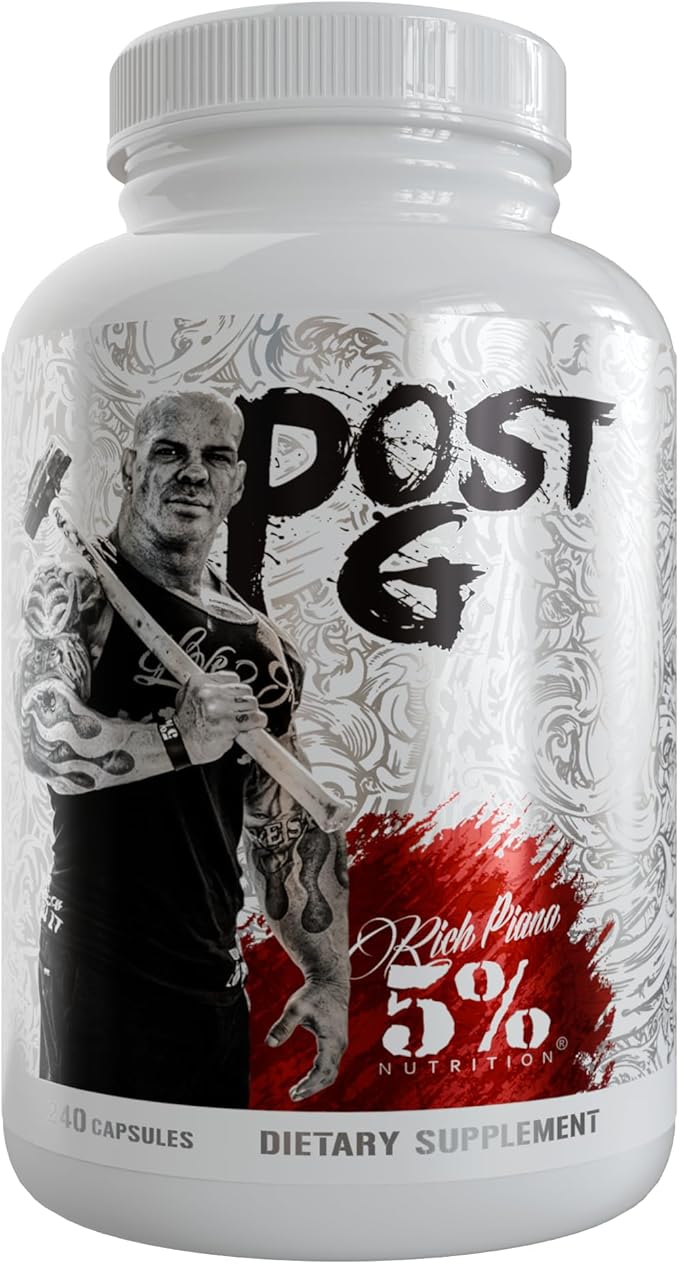 5% Nutrition Rich Piana Post Gear PCT Support Booster | Estrogen Blocker, Aromatase Inhibitor | Post Cycle Therapy Supplement | DAA, DIM, Longjack, Stinging Nettle, Milk Thistle, 240 Capsules