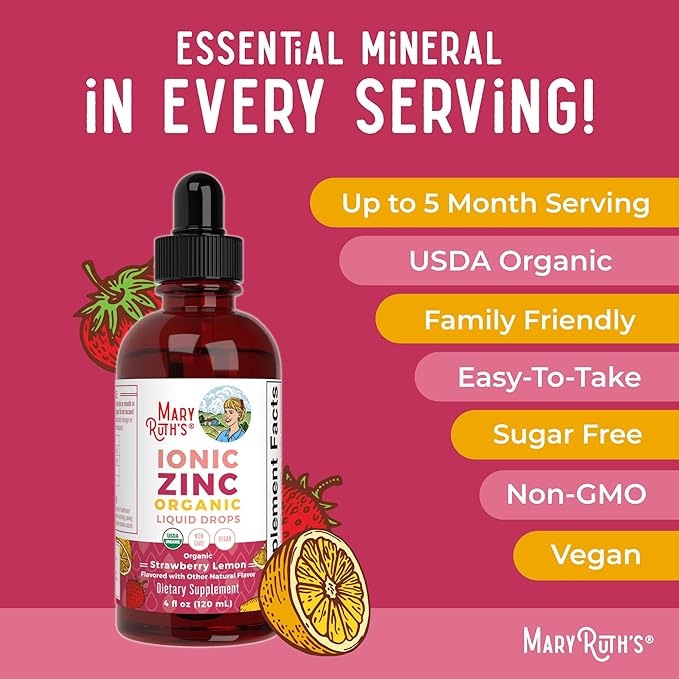 MaryRuth Organics Strawberry Lemon Ionic Zinc, 4 FZ