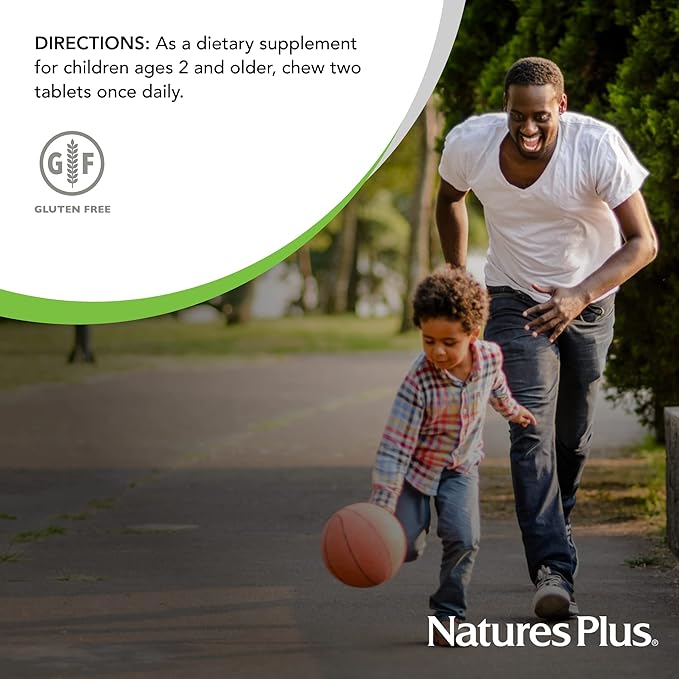 Natures Plus Animal Parade Tooth Fairy Children's Chewables - Natural Vanilla Flavor - 90 Animal-Shaped Tablets - Dental Health Supplement - Vegetarian, Gluten Free - 45 Servings
