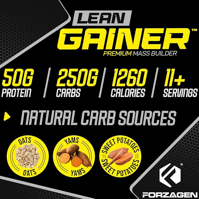 Forzagen Lean Gainer Premium Mass Builder | Mass Gainer Protein Powder for Men & Women | High Calorie Protein, Weight Gain, Bulk, Muscle Building Supplement | Vanilla, 8 lbs. (11 Servings)
