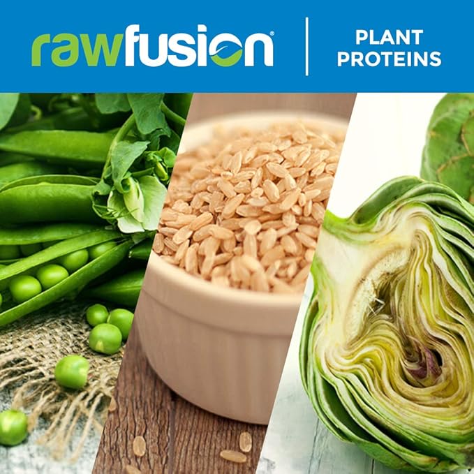 Rawfusion- Vegan Protein Powder, Vanilla Bean - 60 Servings 21g of Plant Based Protein, Low Net Carbs, Non-Dairy, Gluten/ Lactose Free, Soy Free, Kosher, Non-GMO, 4lbs Pound