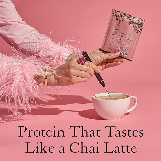 Truvani Vegan Pea Protein Powder | Vanilla Chai | 20g Organic Plant Based Protein | 1 Serving | Keto | Gluten & Dairy Free | Low Carb | No Added Sugar