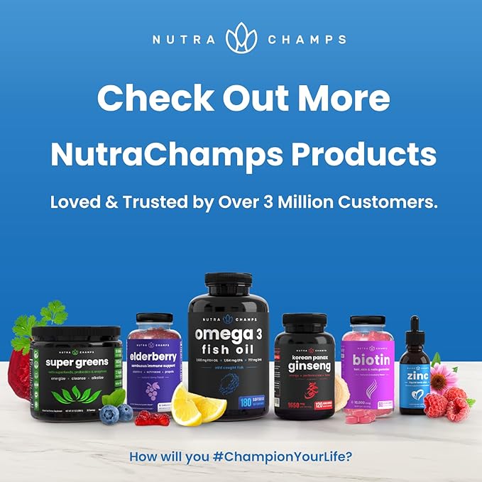NutraChamps AREDS 2 Eye Vitamins - Lutein, Zeaxanthin & Bilberry Extract - Eye Health Supplement with Carotenoids & Vitamin C, E & Zinc - 60 Capsules