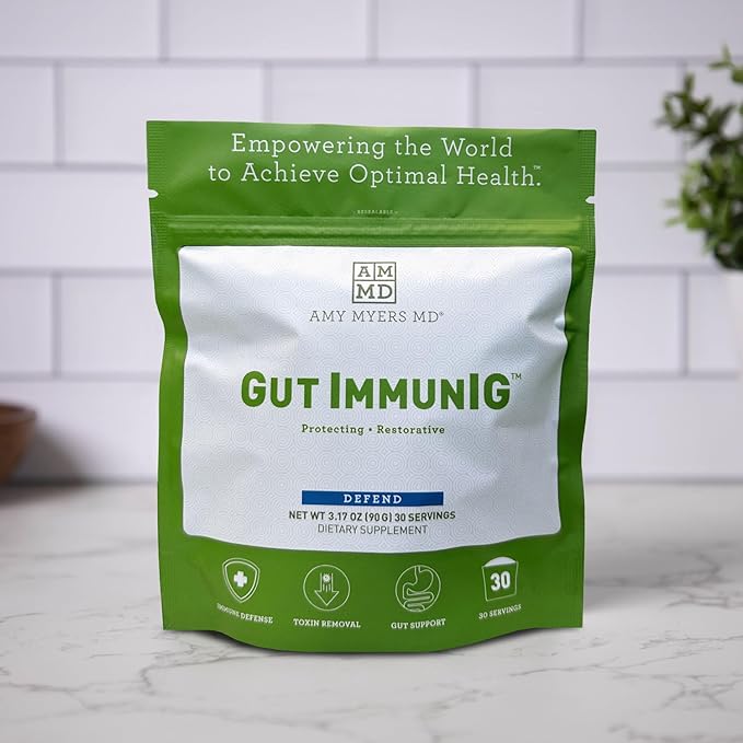 Amy Myers MD Gut ImmunIG - Gut Supplement for Gut Health - Digestive Health Supplement for Immune System Support - Immunoglobulin Powder Aids Healthy Gut Function - 90g (30 Servings)