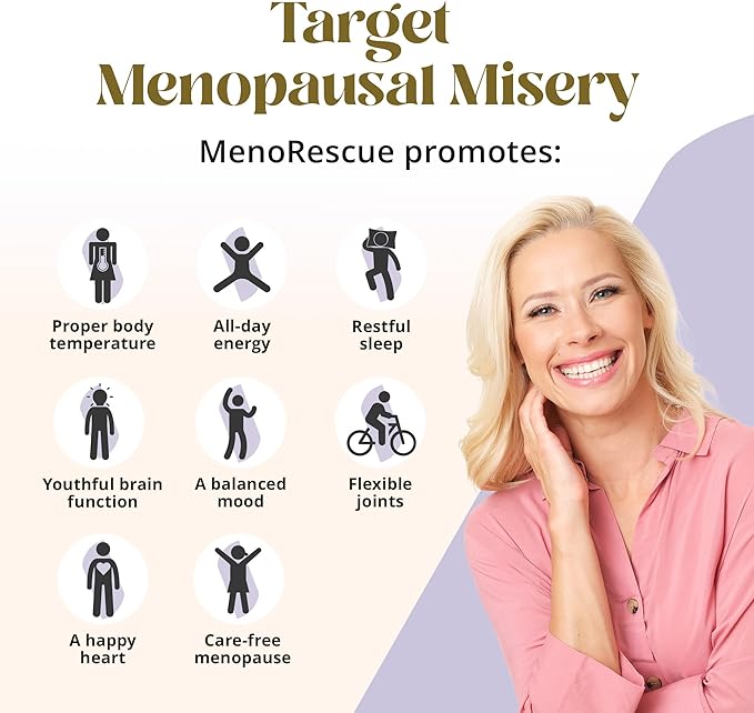 Menopause Supplements for Women - All Stage Meno Relief for Hot Flashes - Women's Hormone Support - Complete Menopause Relief - Menopause Support for Over 50 - Happy Natural Harmony Formula