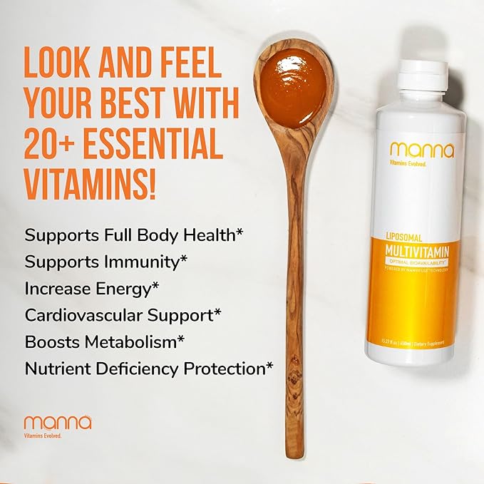 Manna Vitamins Evolved Liposomal Multivitamin - Daily Multivitamin Provides 20 Vitamins and Minerals - Multivitamins for Men and Women - Boosts Immune System, Supports Energy and Metabolism 3 Pack