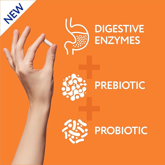 Florajen Digestive Enzymes with Probiotics and Prebiotics for Women and Men - Digestive Health, Gut Relief & Bloating - Triple Action Formula - 30ct