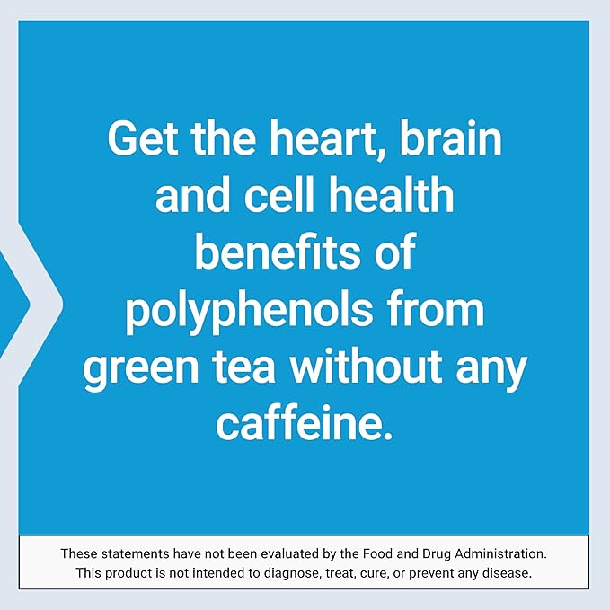 Life Extension Decaffeinated Mega Green Tea Extract – Polyphenol-Rich, Cell Health, Heart Health, Brain Health, Antioxidant Protection – Non-GMO, Gluten-Free, Vegetarian – 100 Capsules