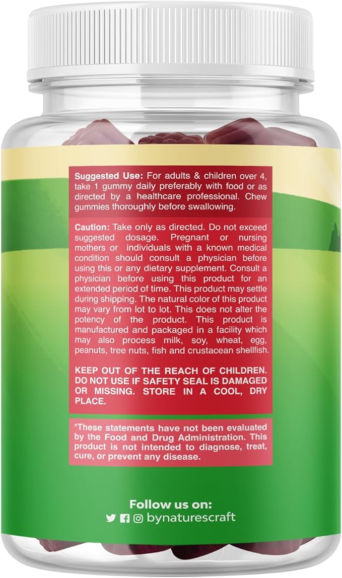 Natures Craft Sambucus Elderberry Gummies for Kids Health - Delicious Black Elderberry Gummies with Zinc and Vitamin C for Kids Immune Support - Gelatin and Gluten Free Non-GMO Immunity Support 90