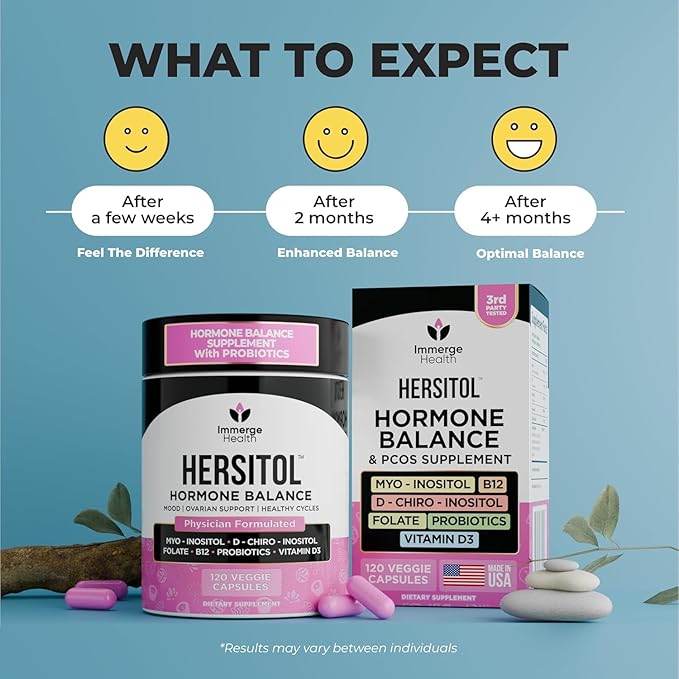 Hormone Balance for Women, PCOS, Ovarian Support, Fertility, Menstrual Cycle | Myo-Inositol & D-Chiro Inositol Supplement 40:1 Ratio With Folic Acid, B12 & Probiotics | Female Vitamins 240 Capsules
