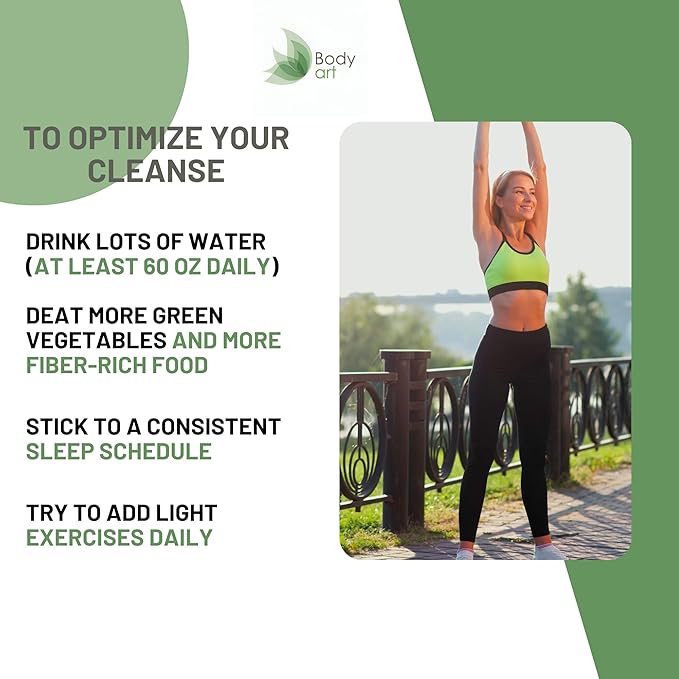 Body Art 15 Day Colon Cleanse Detox - Gut Detox Cleanse for Digestive Health, Gut Cleanse Detox for Women & Men - for Bowel Cleanse, Remove Body Waste, Advanced Colon Cleanser & Detox - 30 Capsules