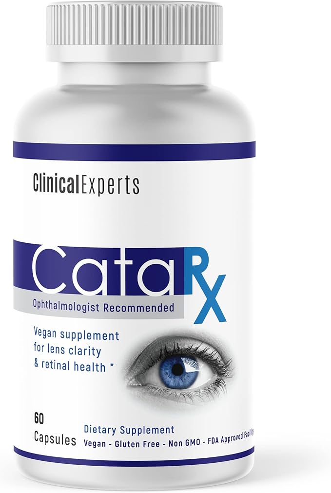 Navan CataRx Antioxidant AREDS 2 Eye Vitamins & Minerals Supplement for Lens Clarity & Retina Health by Clinical Experts - Lutein, Zeaxanthin, Zinc, Vitamin C, NAC - Kosher Certified, 60 Capsules