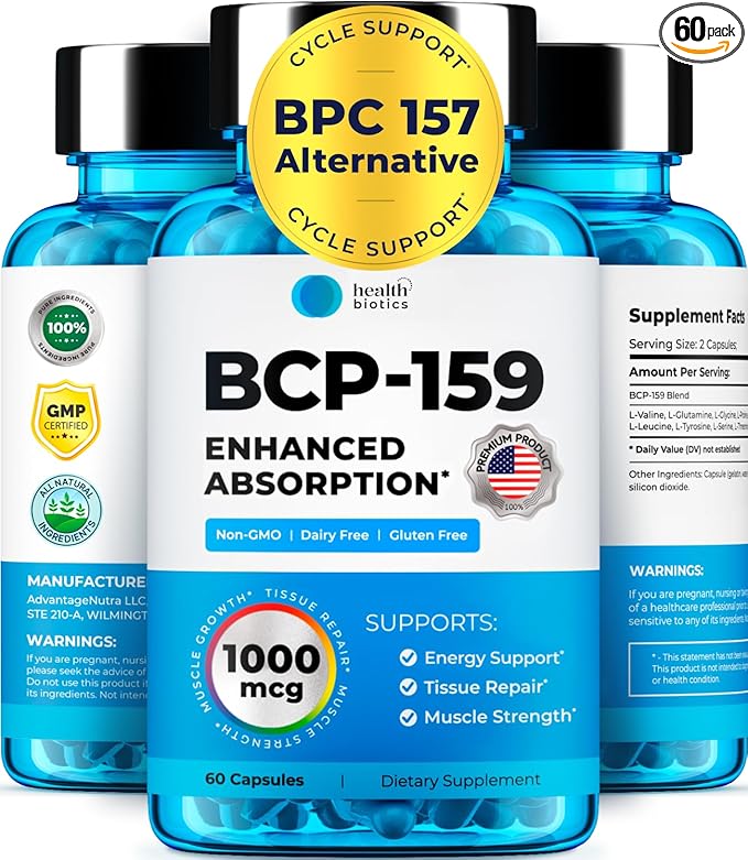 BCP-159 Capsules - Cycle Support & Muscle Recovery & Post Workout Recovery Supplement & Nac Supplement | Research Proven Quality | 60 Oral Capsules (1 Pack)
