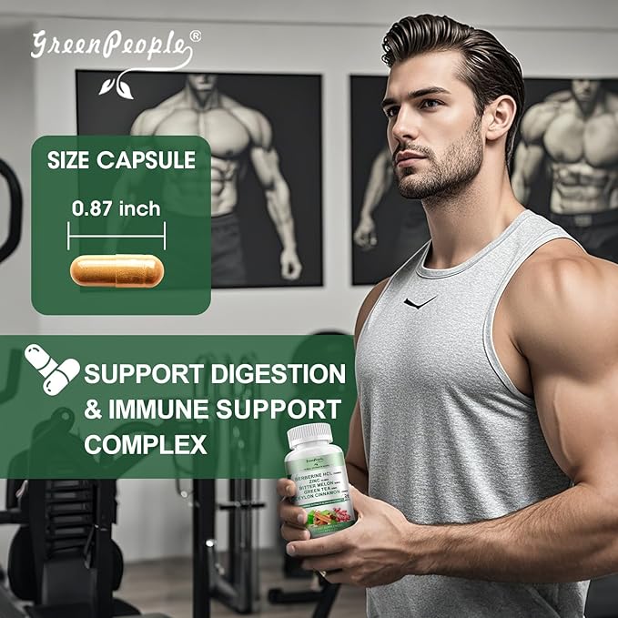 Berberine Supplement with Ceylon Cinnamon - 120 Count Berberine 1500mg Activates AMPK & GLP-1 Berberina HCL with Bitter Melon & Natural Herbs for Immune Support/Energy