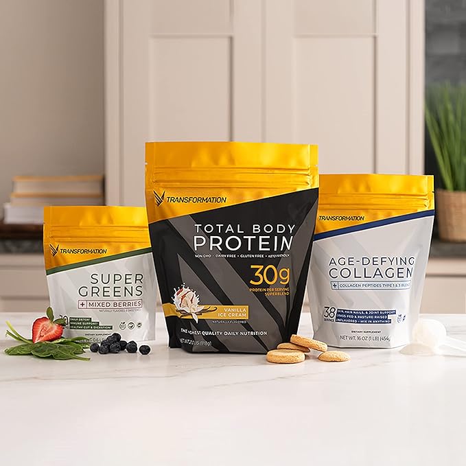 Transformation Protein Super Blend | Egg White, Collagen Peptides, and Plant Protein | 15 Billion CFU Probiotics | Digestive Enzymes | MCT Oil | Low Carb Shake for Men & Women | Variety, 10 pack