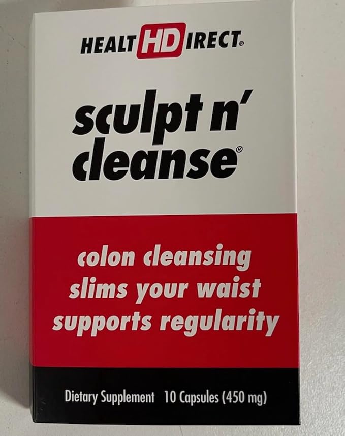 Health Direct Sculpt n' Cleanse - Herbal Colon Cleanse for Digestive Health & Regularity - Natural Detox & Gut Flush Supplement - Weight Management Support - 10 Veggie Capsules