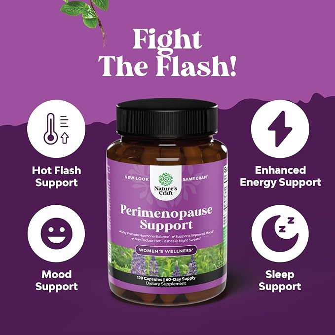 Complete Perimenopause Supplement for Women - Multibenefit Menopause Ease for Women with Maca Root Vitex Berry & Black Cohosh for Hot Flashes Night Sweats Hormone Balance and Mood Support (2 Month)