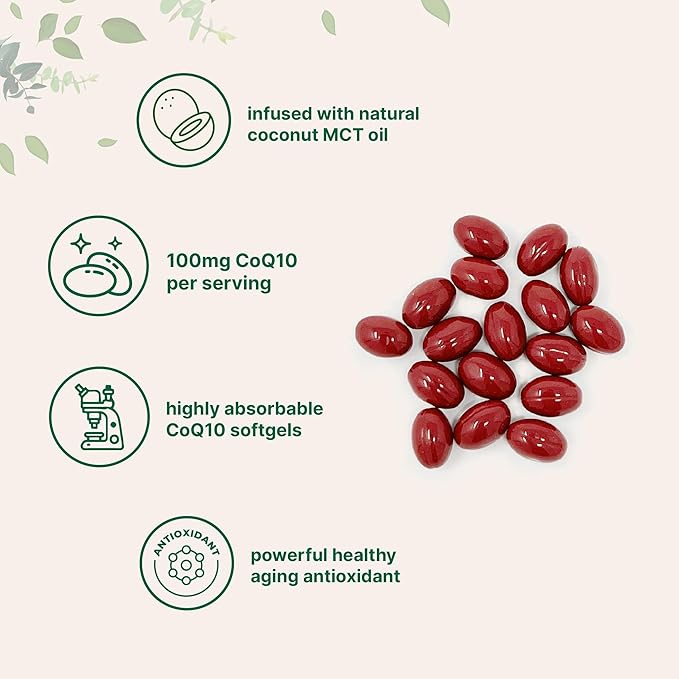 Micro Ingredients CoQ10 100mg Per Serving | 240 Softgels Made with Coconut MCT Oil | High Absorption Coenzyme Q10 as Ubiquinone | Antioxidant Support for Heart & Energy Health | Non-GMO