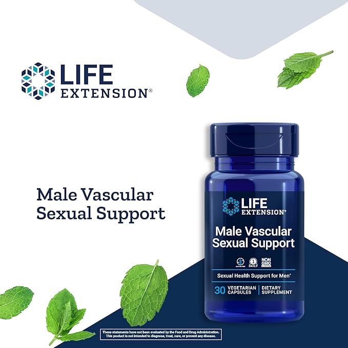 Life Extension Male Vascular Sexual Health Support -Hormone-Free Black Ginger Extract Supplement for Men – One Daily, Gluten-Free, Vegetarian, Non-GMO - 30 Capsules