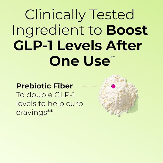 Flatter Me Fiber GLP-1 Booster – Prebiotic Fiber & Enzyme Supplement for Weight Support, Reduce Bloating, Double GLP-1 Levels, Digestive & Gut Health for Women & Men (10-GLP-1/20-Fiber Servings)