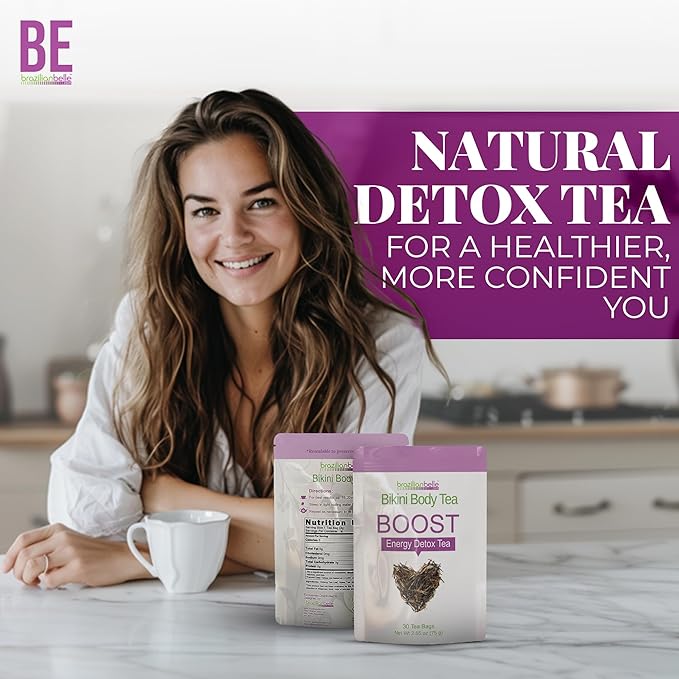 Bikini Body Detox Tea for Women. Enhances Energy, Digestion, Focus Natural Caffeine (30 Ct)