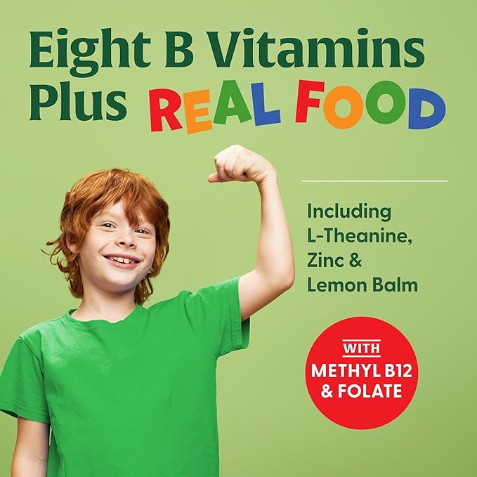 MegaFood Kids B Complex - B Complex Vitamin Supplement, 8 B Vitamins - Vitamin B6, Vitamin B12, Folate, Biotin & More, Supports Cellular Energy Production, Vegetarian, Gluten Free – 90 Mini Tablets