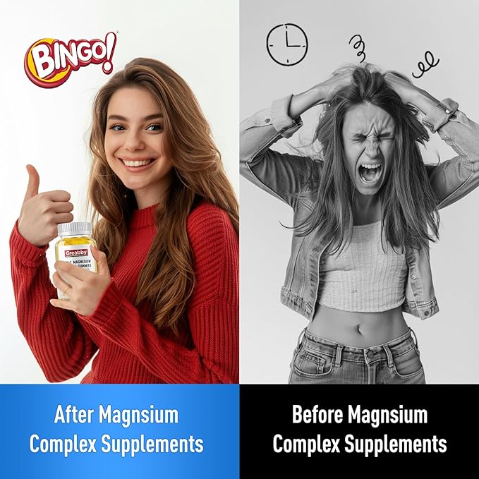 Triple Magnesium Complex Gummies - 800mg Magnesium Glycinate & Citrate, Apigenin & L-Theanine, for Kids & Adults, Naturally Asleep & Muscle Cramps (60 Count)