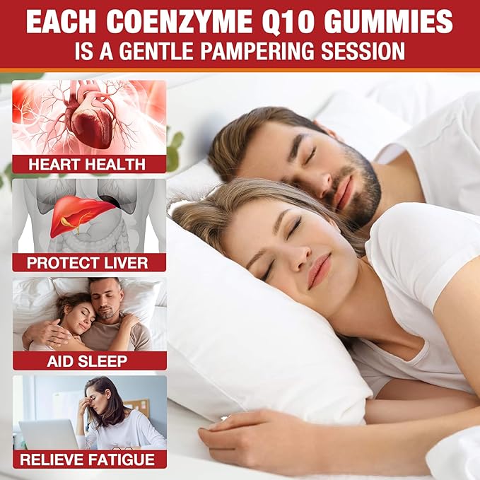 Sugar-Free CoQ10 Gummies 3000 mg - Plus Omega-3, Vitamin B3 & Zinc, High Absorption Coenzyme Q10 Supplements for Cellular Energy & Antioxidant Support, Vegan 60 Count