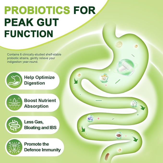 Probiotics for Women Digestive Health with Prebiotic Fiber - Fiber Supplement with 60 Billion Probiotic for Regularity & Gut Cleanse - Supports Occasional Constipation - 110 Veggie Capsules
