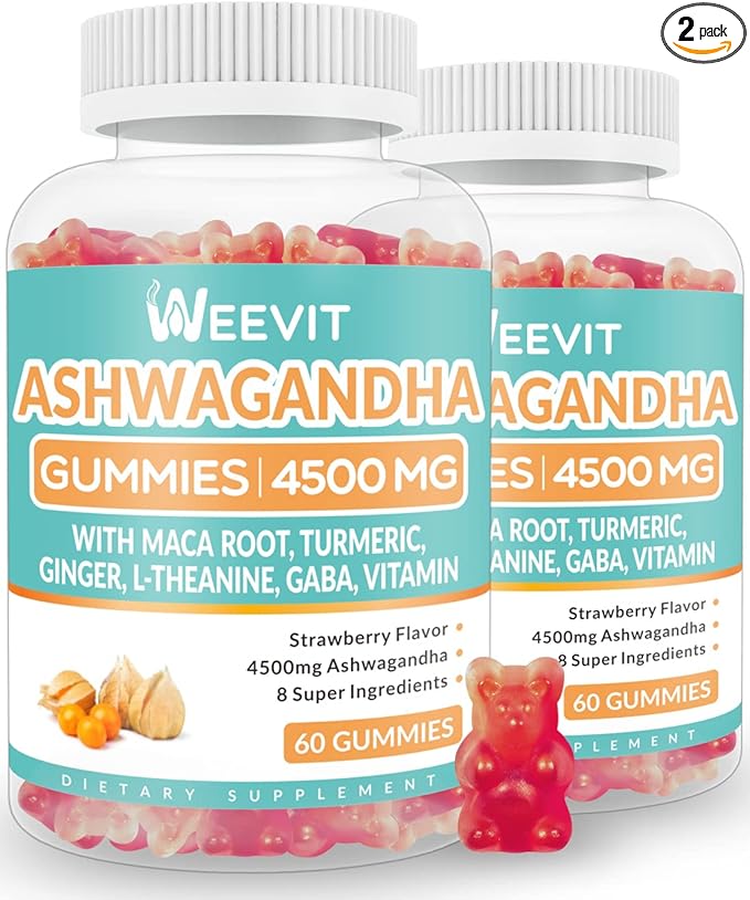 Ashwagandha Gummies with Vitamin D for Women & Men, Ashwagandha Gummy with Maca Root Powder | Organic Ashwa Gummies for Boost Energy