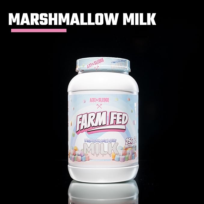 Axe & Sledge Supplements Farm Fed 100% Whey Protein Isolate with Digestive Enzymes (Marshmallow Milk)