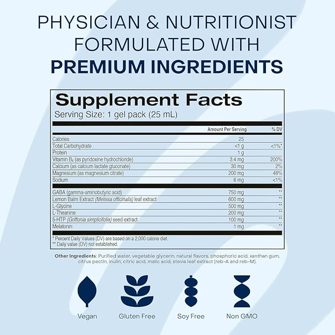 HealthyCell REM Sleep - Liquid Gel Extra Strength Sleep Supplement for Adults - Melatonin, Magnesium, GABA, L-theanine Supplement - Maximum Absorption - 14 Gel Packs