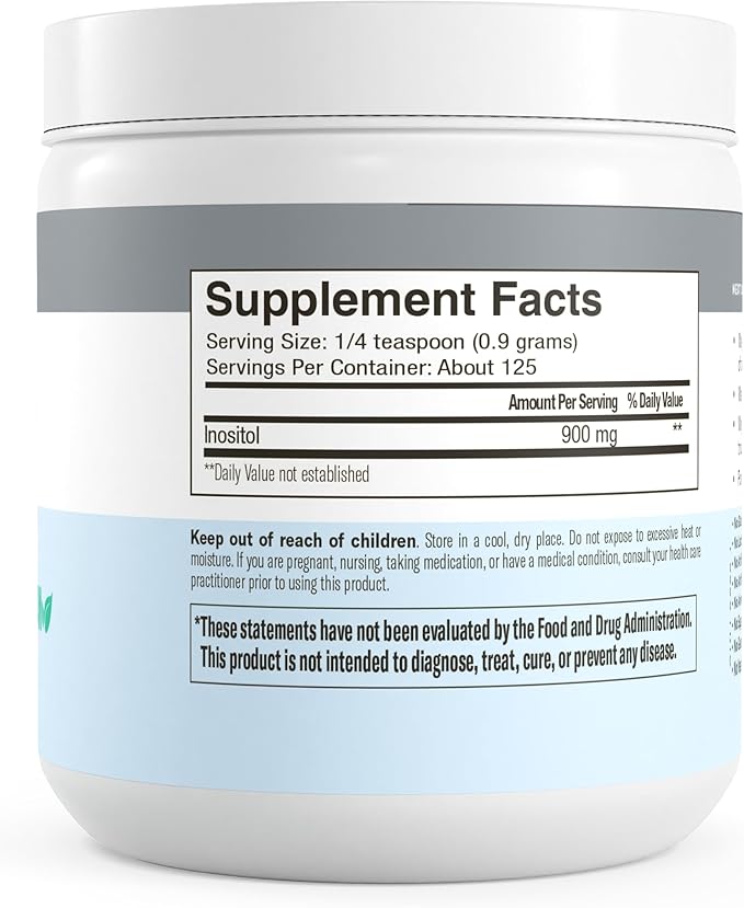 FREEDA Pure Inositol Powder – Myo-Inositol for Mood & Hormone Balance, Kosher, Vegan, Gluten-Free, No Additives, Easy-to-Mix (4 oz, 125 Servings, 4-Month Supply) – Supports PCOS & Fertility