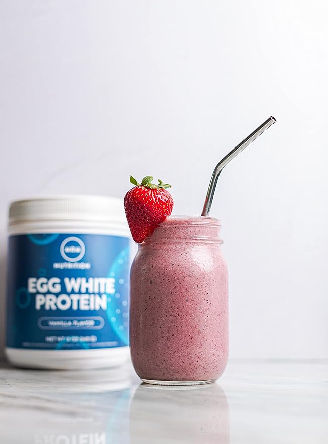 MRM Nutrition Egg White Protein | Vanilla Flavored | 23g Fat-Free Protein | with Digestive enzymes | Highest Biological Value | Clinically Tested | 10 Servings