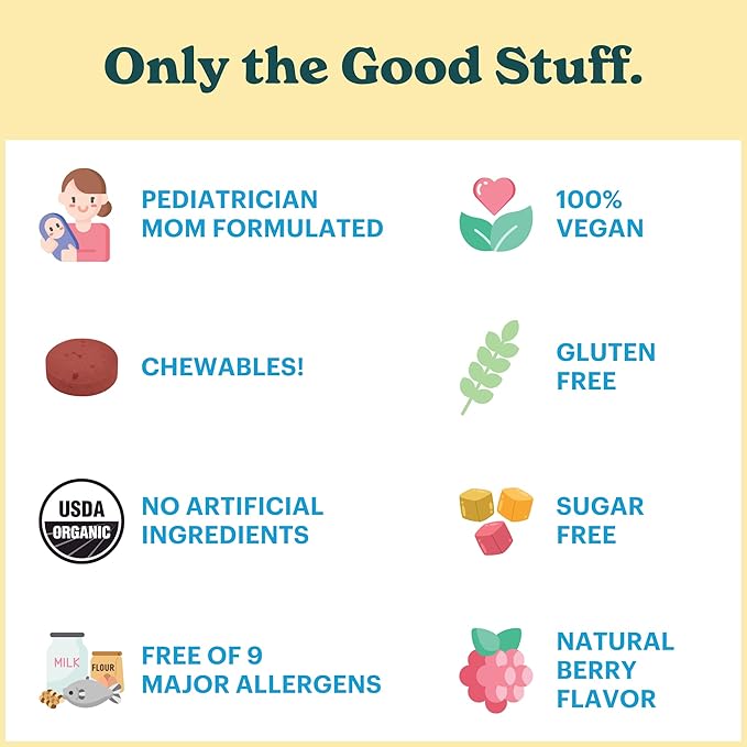 Certified Organic Kids and Teens Whole Food Vitamin D3 Chewables | 800 IU | Sugar Free, Vegan, Free of 9 Major Allergens | 2 Month Supply | Ages 3+