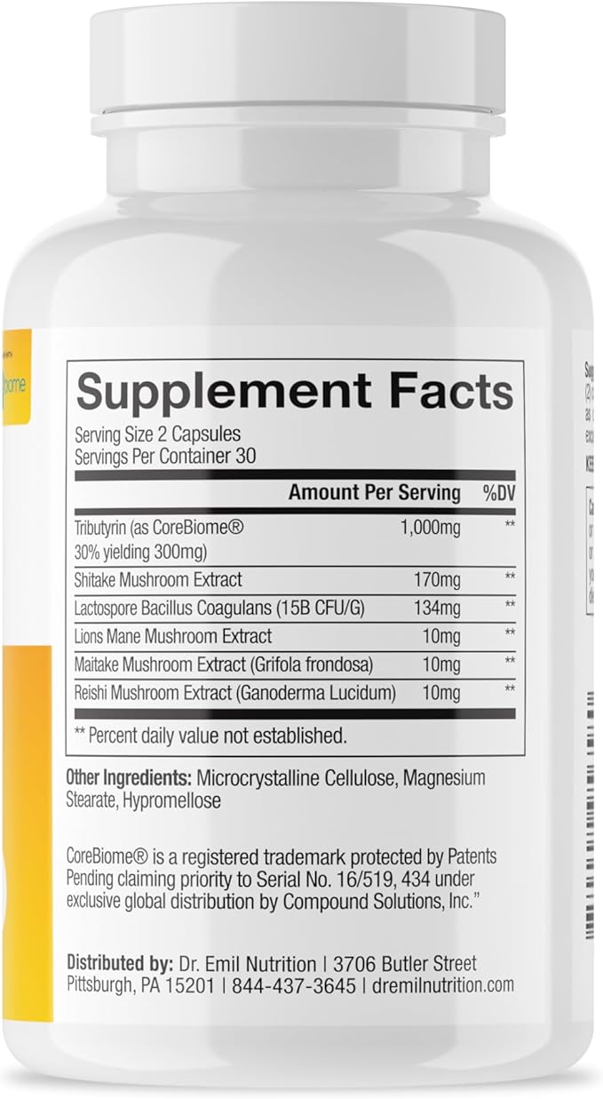 DR. EMIL NUTRITION Total Gut Health Complex - Prebiotic + Probiotic + Postbiotic Gut Health Supplements for Women and Men - Probiotics for Digestive Health & Gut Health, 60 Capsules