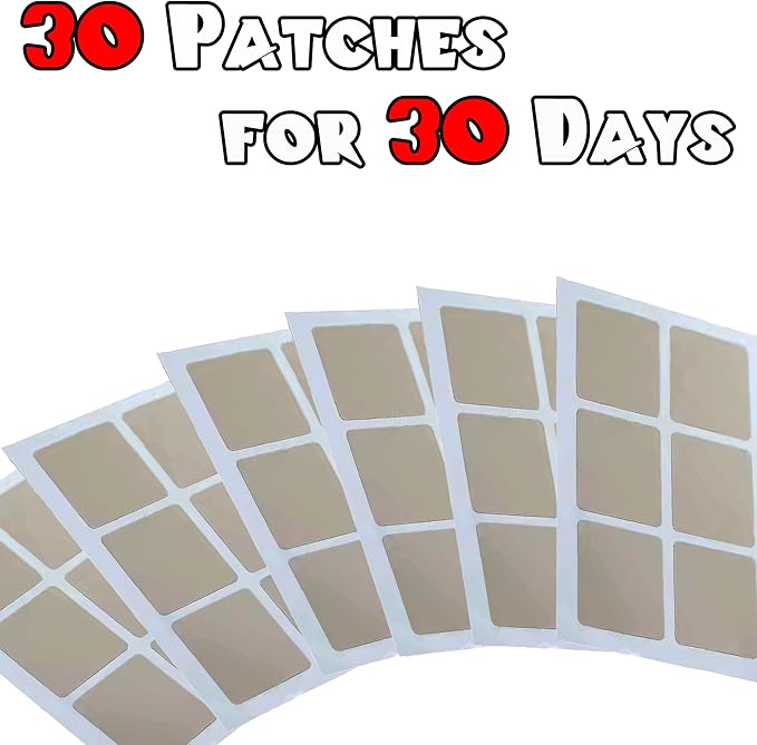 Focus Patch - 30 Day Supply of Natural Brain Function Support Patches with D3, A, B9, B1, B2, B3, B6, B7 (Biotin), Zinc Citrate and B12, Plant-Based, Water-Resistant, Enhances Concentration & Memory