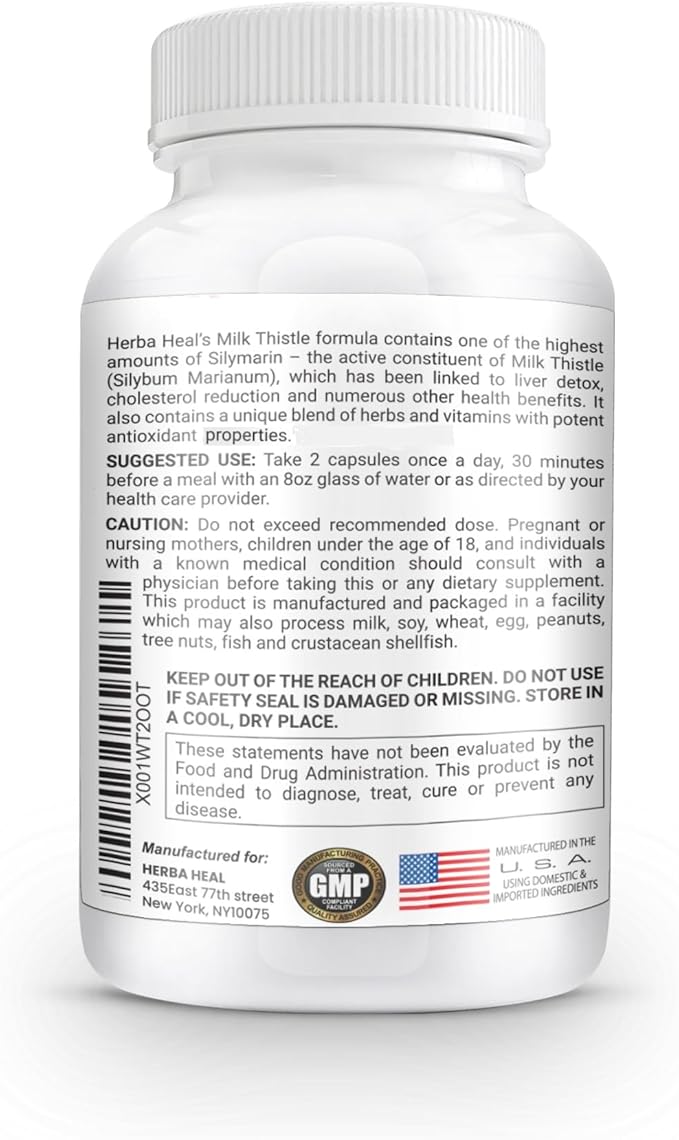 Liver Cleanse Detox Milk Thistle Liver Support 1000mg High Potency Liver Focus Supplement with 22 Ingredients - Natural Detoxifier & Regenerator with Silymarin Extract